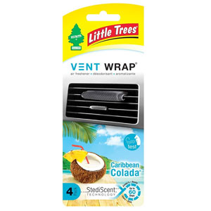 AROMATIZANTE LITTLE TREES VENTANA WRAP 4 PACK CARIBBEAN COLADA