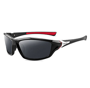 LENTES DE SOL POLARIZADOS PARA CICLISMO LOOGDEEL NEGRO / ROJO C5